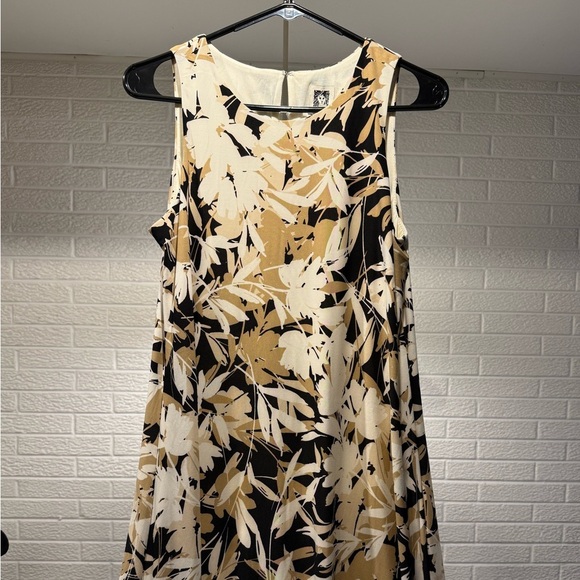 Anne Klein Black and Cream Sleeveless Midi Sundress - Picture 1 of 5